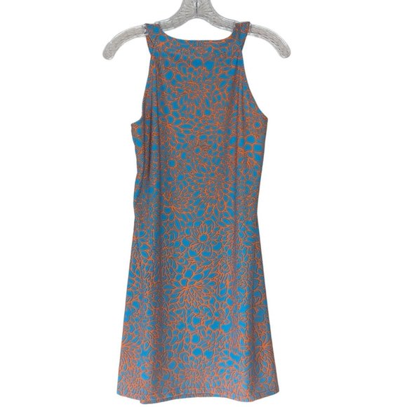Aryeh sleeveless Turquoise and Orange Floral Abstract Summer Dress size Small - Picture 5 of 11